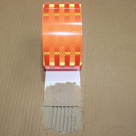 Non Fading Orange Reflective Tape Outdoor Waterproof 3 inch Wide, High Visibility Industrial Marking Tape, Safety Adhesive Stickers (168 feet)