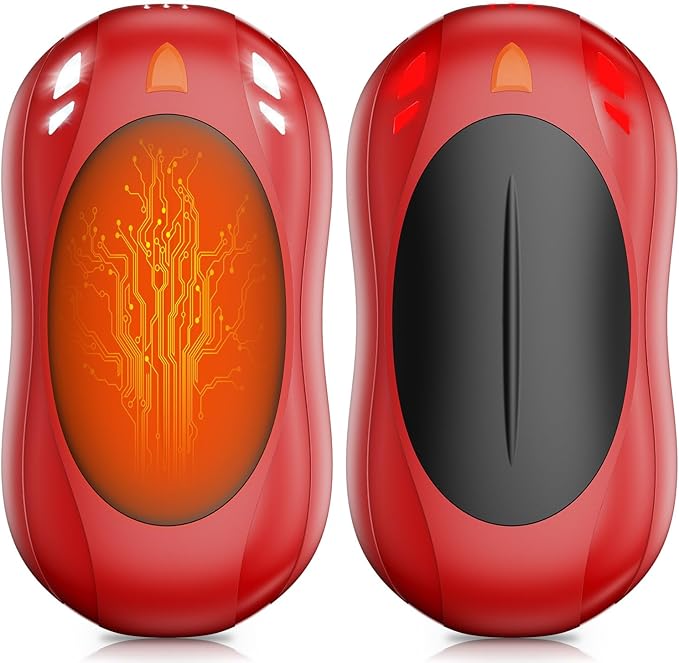 2 Pack Hand Warmers Rechargeable, 6000mAh AI Smart Chips Hand Warmers, Long Lasting Portable Heater for Christmas Xmas, Golf, Hunting Gear, Camping Accessories