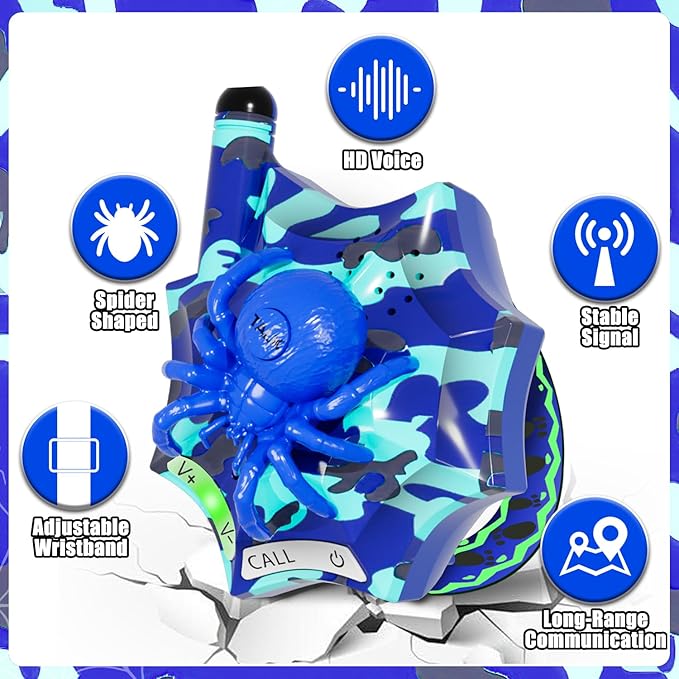 Walkie Talkies for Kids Toys for Boys Girls 4-6 6-8, Long Range 2 Way Radio Outdoor Hiking Camping Gear Birthday Gift for Ages 3 4 5 6 7 8 9 10 Year Old Boys Toddlers Easter Christmas Spiertoy Games