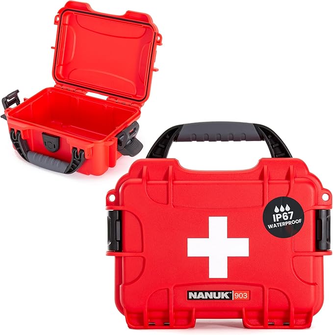 Nanuk Outdoor Series 903 Waterproof First Aid Case, Red