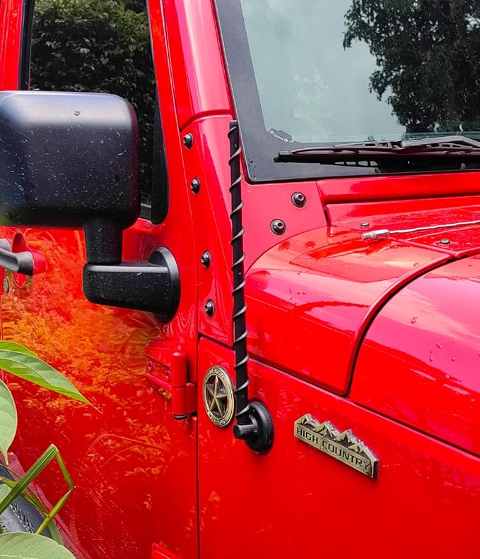 13" Short Antenna for Jeep Wrangler Gladiator JL JK JT Rubicon Sahara 2007-2025, 13 Inch Jeep Wrangler Unlimited Sport 4xe Willys Mojave Rubber Antenna Replacement Accessories Reception