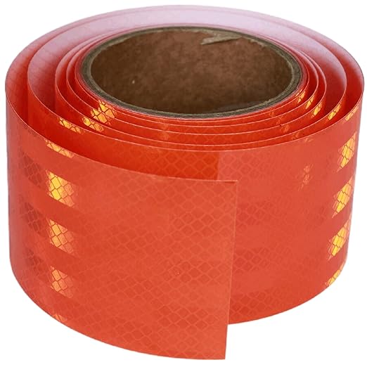 Non Fading Reflective Tape Orange Outdoor Waterproof 3 inch Wide, High Visibility Safety Warning Reflector Sticker Strips (11 feet)