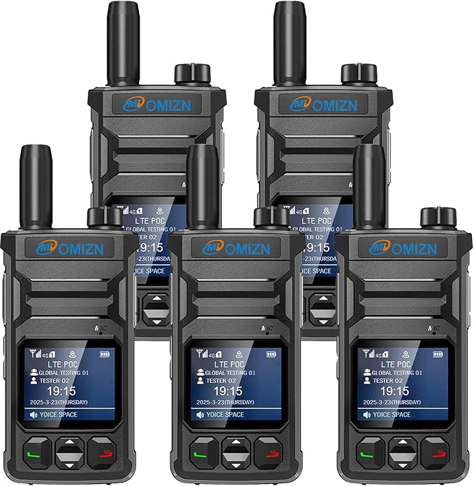 T6 Ultra-Slim Walkie Talkie with Unlimited Range Over 4G LTE, AES-256 Encrypted Two Way Radio, Noise Reduction, IP65, Type-C Charging, Lifetime Free Use
