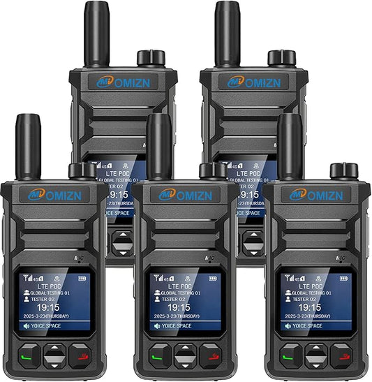 T6 Ultra-Slim Walkie Talkie with Unlimited Range Over 4G LTE, AES-256 Encrypted Two Way Radio, Noise Reduction, IP65, Type-C Charging, Lifetime Free Use