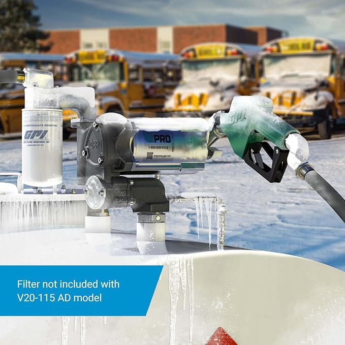 GPRO - V20 Series Fuel Transfer Pump, 1 Inch Outlet, Automatic Nozzle- For Extreme Temperatures, 20 GPM, 115 Volt (171000-53)