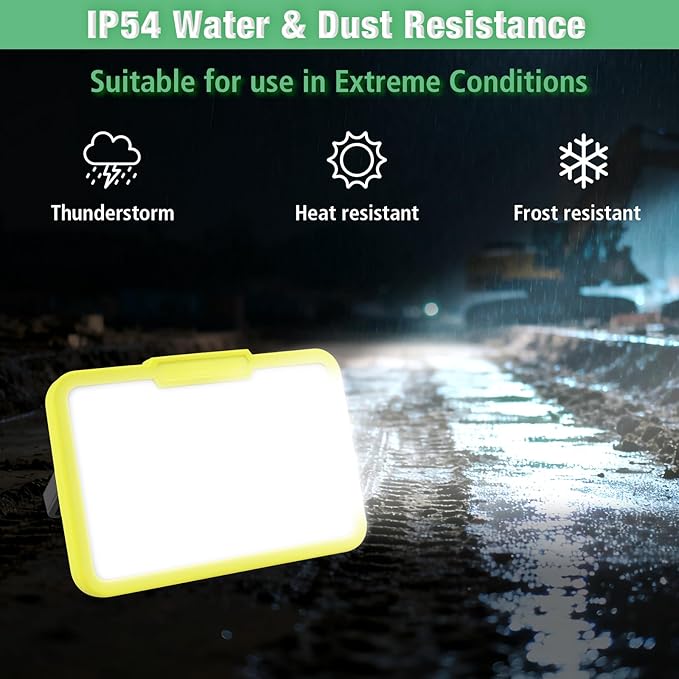KITLUCK LED Work Light, Rechargeable, 700 LM Magnetic Portable Flood Light with Adjustable Stand, IP54 Waterproof, 3 Lighting Modes with Emergency SOS, for Camping, Car Repair，2Pack