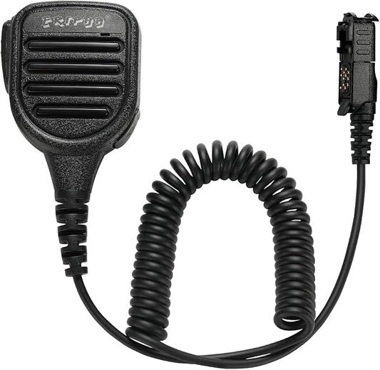 Shoulder Mic Speaker Compatible with Motorola XPR 3000 3000e 3300 3300e 3500 3500e Waterproof IP56 Two Way Radio Speaker Microphone with 3.5mm Jack (Black)