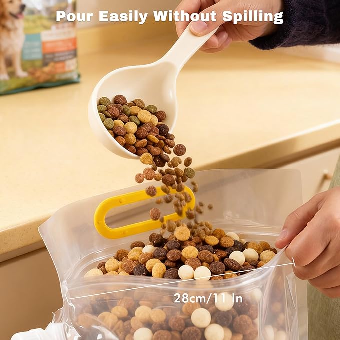 3-Piece Pet Food Storage Bags for Travel, Airtight & Portable Travel Dog Food Containers, Transparent Bags for Camping, Dog Boarding & Outdoor Trips (14 Cups)