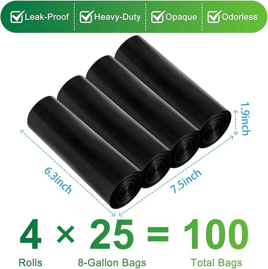 Portable Toilet Bags - 8 Gallon Camping Toilet Bags, Biodegradable Travel Potty Bag for Portable Toilet, Thickened Camp Toilet Waste Bags for 5 Gallon Bucket Toilet, Compostable Trash Bags