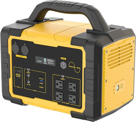 Portable Power Station, 1800W Solar Generator with 1024Wh LiFePO4 (LFP) Battery 120V AC Outlet Solar Powered Generators for Home Use Outdoor Camping RV Travel Emergency Battery Backup Power Supply