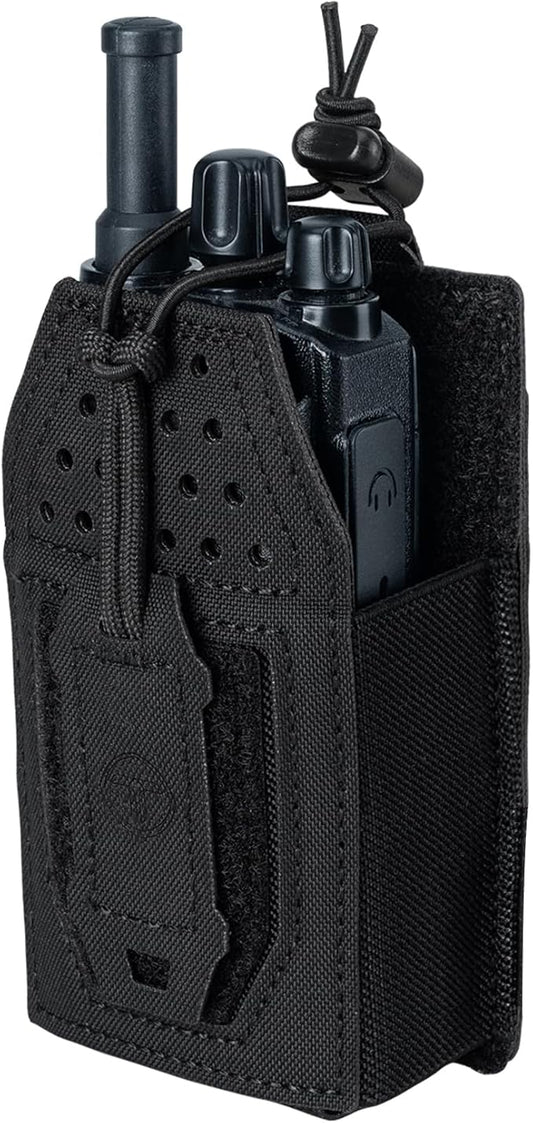 Tactical Molle Radio Pouch Radio Holster Universal Radio Holder For Walkie Talkie Motorola BaoFeng UV-5R BF-F8HP Adjustable Storage Rifle Magazine Pouch(Black)