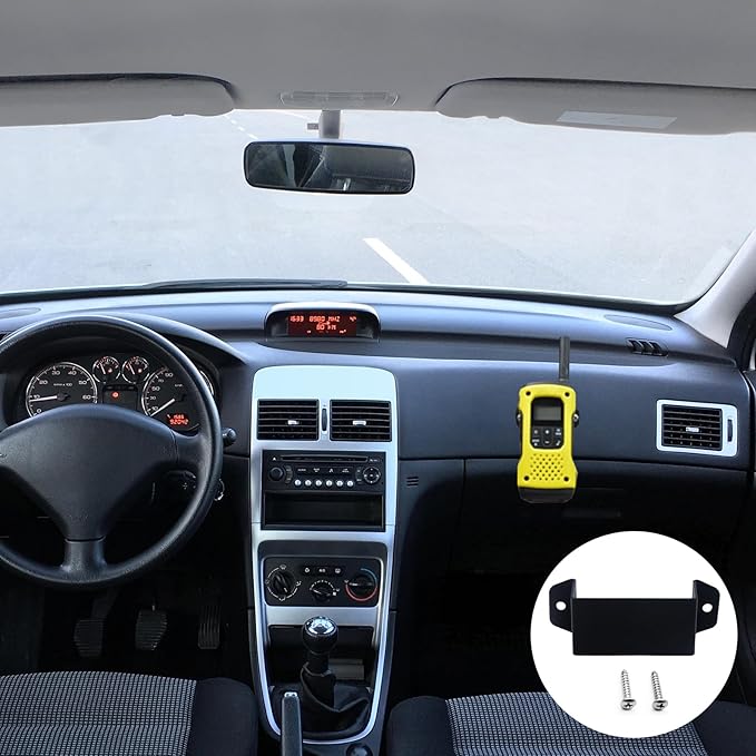 LUITON Universal Radio Hanger Holder Mount, Handheld Radio Holder Mount with Self-Adhesive Tape and Self-Tapping Screws Compatible with Baofeng Midland Kenwood Motorola CB Handheld Radio(1 Pack)