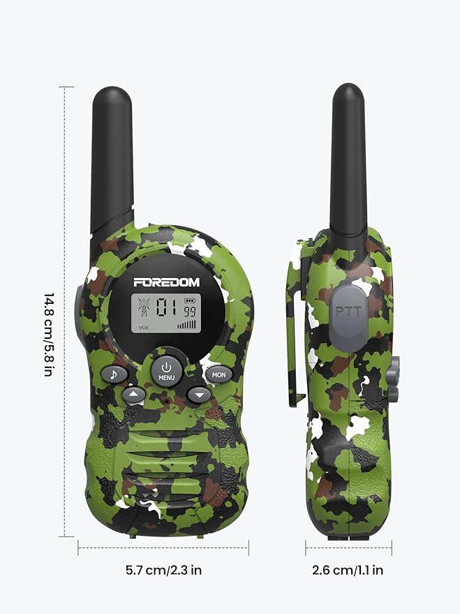 FOREDOM Walkie Talkies for Kids Walkie Talkies Long Range for Boys & Girls Age 3 to 12 Year Old Birthday Cool Army Toys - 3 Pack