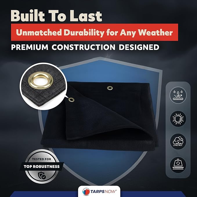 Heavy Duty Ceiling Leak Diverter Tarp with Drain Flange - Roof Water Diverter for Emergency Leaks - Water Leak Catcher with D-Rings - Effective Water Diverter - 7' x 7'