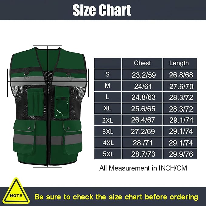 Safety Vest High Visibility Reflective Construction Vest for Men Women