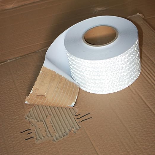 White Reflective Tape 4 inch Wide, Outdoor Waterproof Hazard Conspicuity Safety Industrial Marking Tape (166 feet)