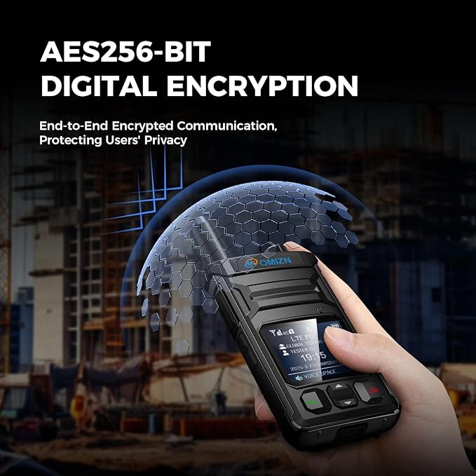 T6 Ultra-Slim Walkie Talkie with Unlimited Range Over 4G LTE, AES-256 Encrypted Two Way Radio, Noise Reduction, IP65, Type-C Charging, Lifetime Free Use