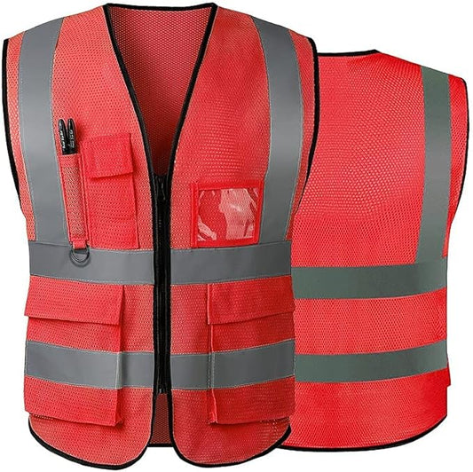 Tydon Guardian Reflective Safety Vest for Women Men High Visibility Security With Pocket Zipper Front Meet ANSI/ISEA Standard