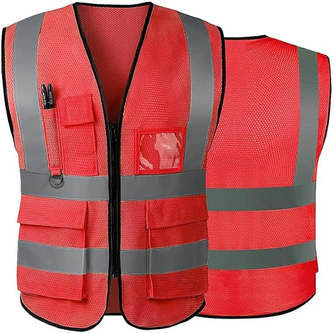 Tydon Guardian Reflective Safety Vest for Women Men High Visibility Security With Pocket Zipper Front Meet ANSI/ISEA Standard
