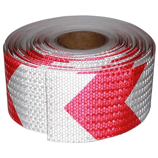 Reflective Tape Red White 4 inch Wide for Truck, Outdoor Waterproof High Visibility Safety Warning Adhesive Strips (166 feet)