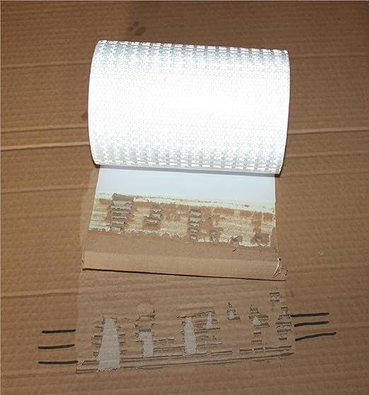 White Non Fading Reflective Tape Outdoor Waterproof 6 inch Wide for Truck, High Visibility Safety Adhesive Stickers (66 feet)