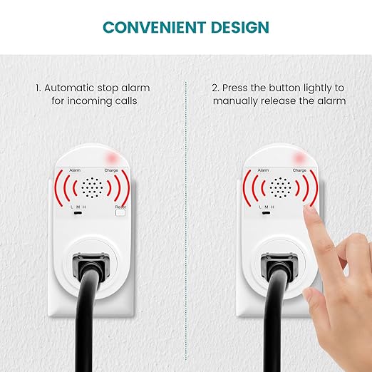 Briidea Power Outage Alarm with LED Indicator Lights and 80-120dB Adjustable Alarm, Perfect for Monitoring Refrigerators, Freezers, and Sewage, 2 Pack