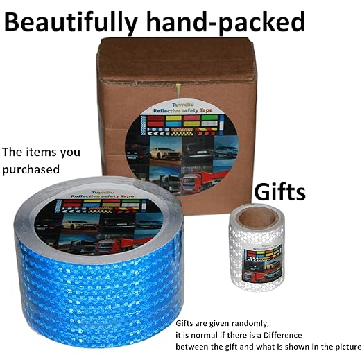 Industrial Reflective Tape Blue 4 inch Wide, Outdoor Waterproof High Visibility Safety Warning Reflector Sticker Strips (68 feet)