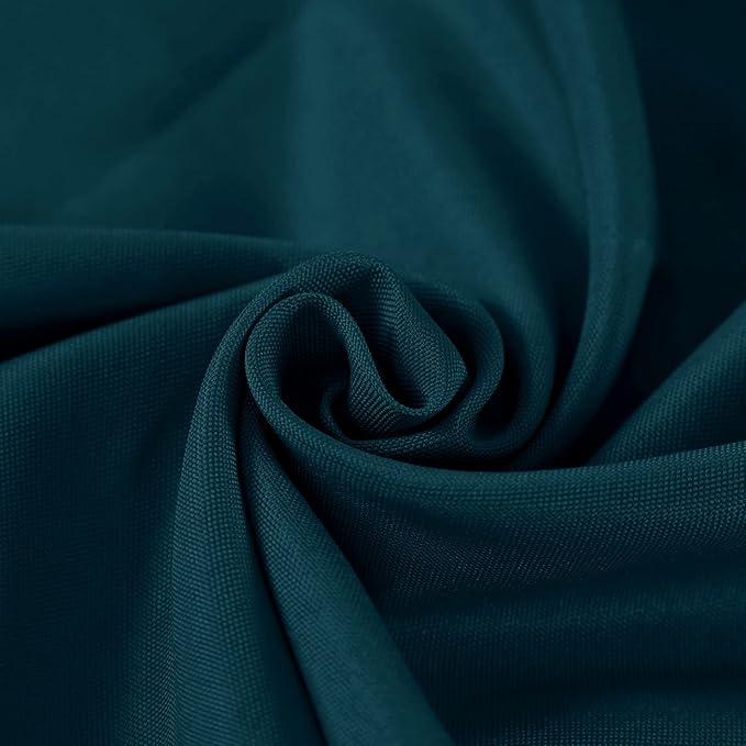 Fokitut 2 Pack Waterproof Round Tablecloth, 120 Inch, Stain Resistant and Wrinkle Polyester Table Cloth, Fabric Table Cover for Kitchen Dining, Wedding, Party, Holiday Dinner-Peacock Blue