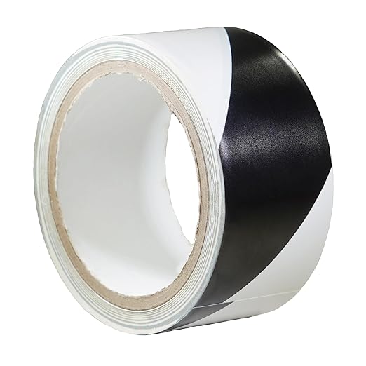 GGR Supplies T.R.U. SST-618C Black & White Hazard Warning Safety Stripe Tape: 2" in. Wide x 18 yds.
