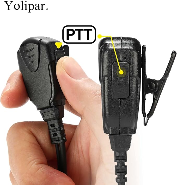 10 PCS CP200D RDM2070D Surveillance Earpiece Compatible with Motorola Radio CLS1410 CLS1110 CP200 GP300 GP2000 Walkie Talkie Radio with PTT Mic Tansparent Acoustic Tube Headset