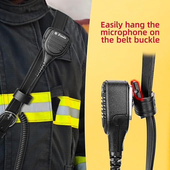 Zeadio Leather Universal Radio Holster, Heavy Duty Radio Pouch Holder with Anti-Sway Radio Strap for Kenwood Motorola Baofeng Two Way Walkie Talkies