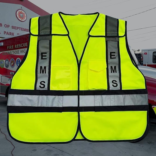 VIEWBRITE Reflective Class 2 EMS Vest Lime Green - 5 Point Breakaway High Visibility Yellow EMS Safety Vest