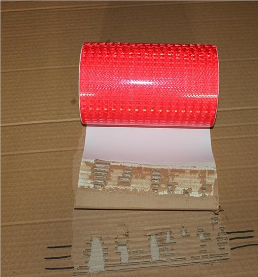 Red Reflective Tape Outdoor Waterproof 6 inch, High Visibility Warning Industrial Marking Tape, Safety Stickers (11 feet)