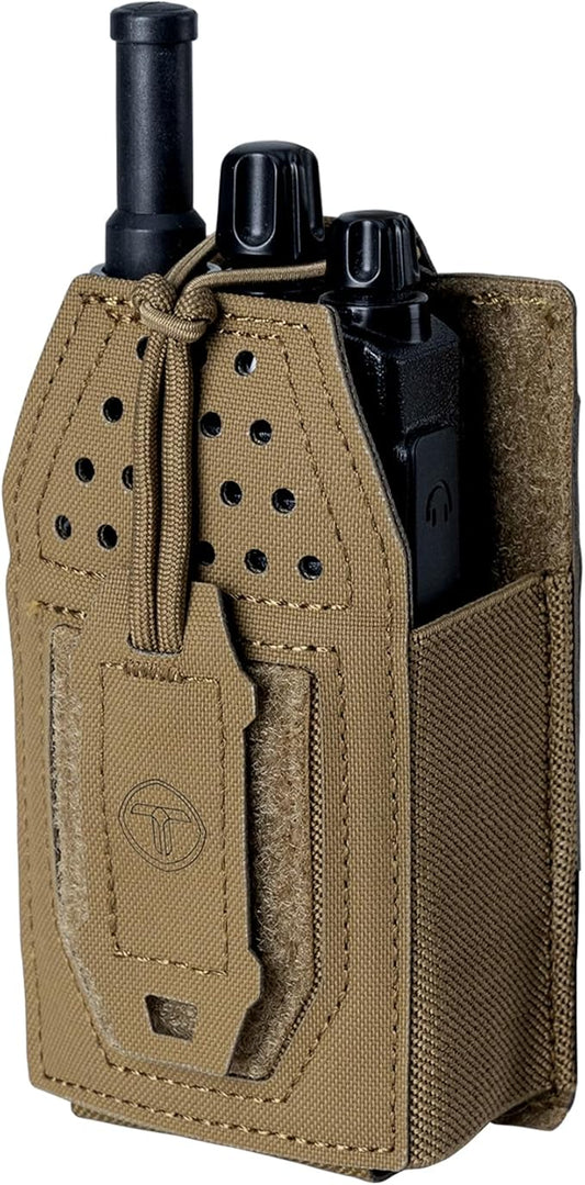 Tactical Radio Holster Molle Radio Pouch Universal Radio Holder For Walkie Talkie Motorola BaoFeng UV-5R BF-F8HP Adjustable Storage Rifle Magazine Pouch(Coyote Brown)