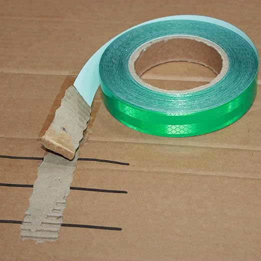 Non Fading Reflective Tape Green 1 inch Wide, Outdoor Waterproof High Visibility Safety Warning Reflector Sticker Strips (68 feet)