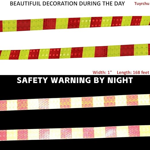 Reflective Tape 1 Inch x 168 Feet, High Visibility Warning Conspicuity Reflector, Night Safety Sticker for Car Trailer