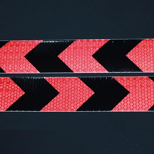 Black Red Reflective Tape 2 in x 168 Feet, Warning Conspicuity Tape, Night Safety Sticker for Car Trailer Bicycles Clothing.