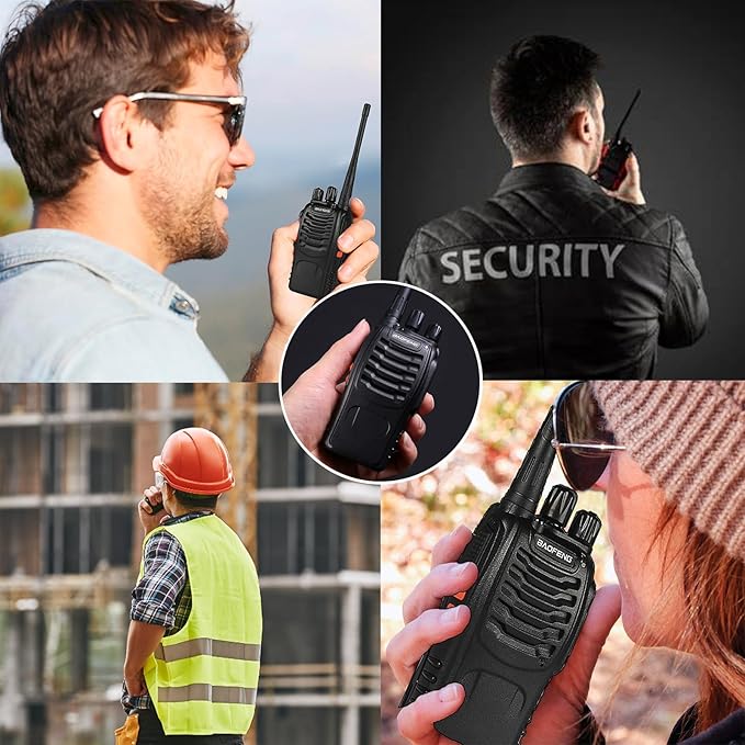 BAOFENG BF-888S Plus Walkie Talkie with Wireless Copy Frequency Type C Charging Walkie Talkie 16 Channel 1500mAh Adults Long Range Handheld Two-Way Radio for Team Business Hunting(Black,12PCS)