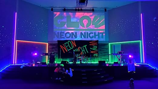 SWRT Neon Gaffer Cloth UV Blacklight Tape for Party Supplies, 5 Rolls Multi-Color UV Fluorescent Glow in The Dark Tape for Party Decoration, Dance Floors, UV Party (0.6 inch x 16.5 feet)