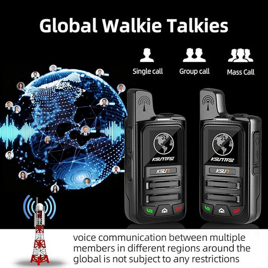 Lifetime Free Global Rapid Walkie Talkies Unlimited Range Nationwide PTT 4G LTE PoC Long Range Two Way Radios Long Distance 5000 Miles Professional for Family,Outdoor,Logistics (10 Pack with SIM)