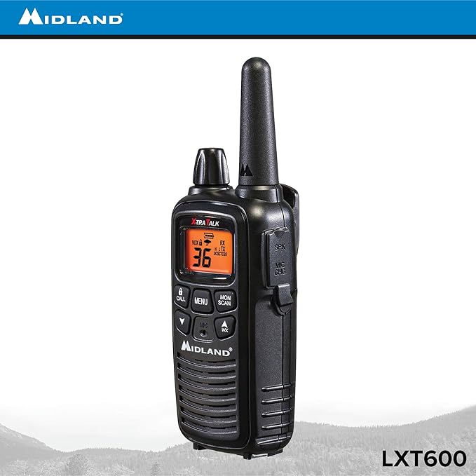 Midland LXT600VP3 36 Channel FRS Two-Way Radio - Up to 30 Mile Range Walkie Talkie - Black (Pack of 12)