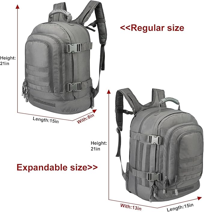 HYKING Large Tactical Expandable Backpack 39L-64L Military Bug Out Bag With Waist Strap
