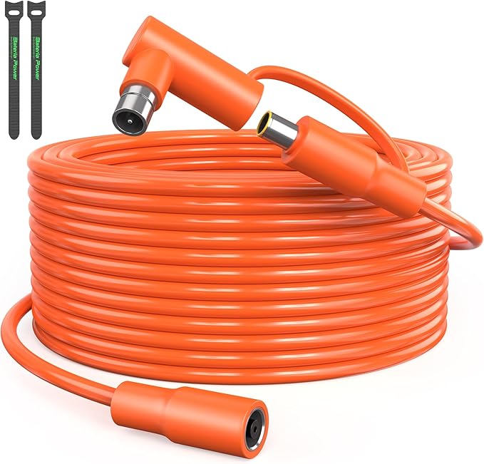 30FT 9M 8mm Extension Cable 12AWG for Solar Generators, DC7909 Solar Panel Cable Cord Female to Male with DC8020 Power Male Adapter Right Angle for GZ Yeti, Aker, Jackery Portable Power Station