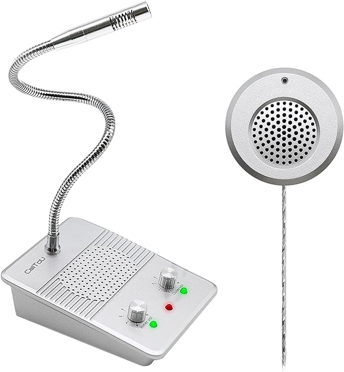CallToU Window Speaker Intercom System,Anti-Interference Intercommunication Talk Through Glass Window,Intercom System for Business,Bank,Office,Hospital,Counter,Store,Station,Medical Center