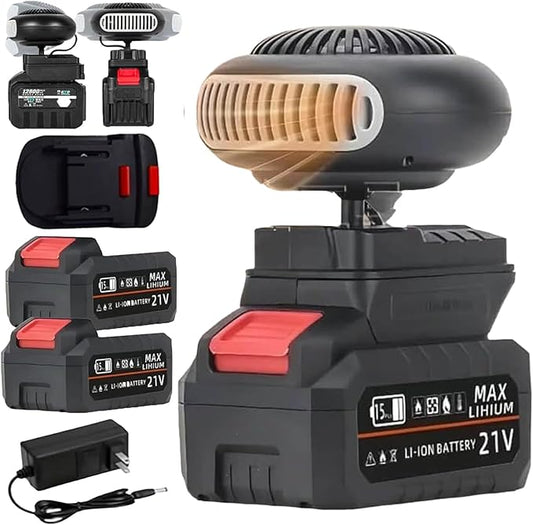 Battery Operated Heater, Battery Powered Heater, Ultra-Light/Ultra-Powerful/Rechargeable/Portable Battery Operated Space Heater, with Dual USB &1500mah Battery, for Camping/Office/Indoor (15-cell*2)