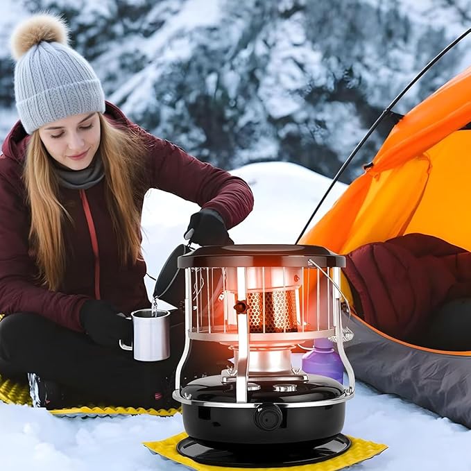 Portable Kerosene Heater Indoor Outdoor, Kerosene Stove Non Electric Heaters, Emergency Oil Heater, for Heating Garage Cooking Camping