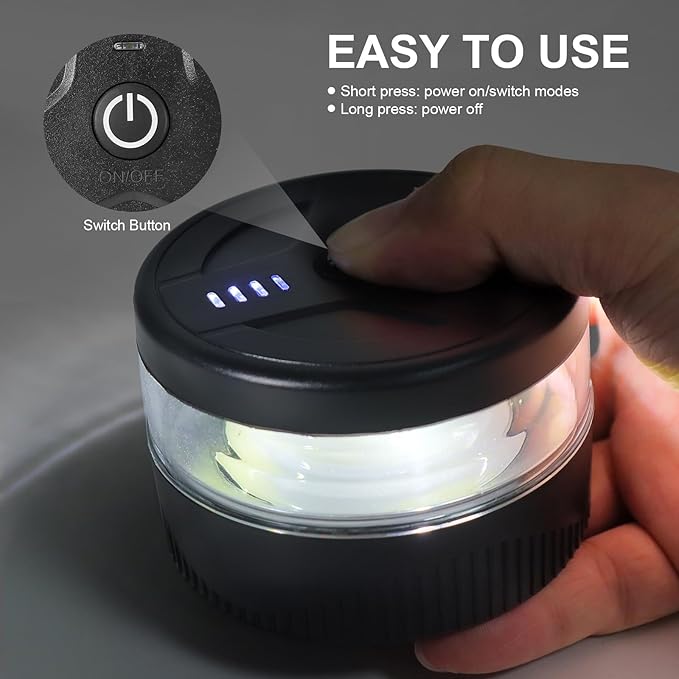 Magnetic Wireless Beacon Light, USB-C Rechargeable LED Strobe Lights for Trucks, Mini Portable Flashing Emergency Safety Warning Light for Postal Car Tractor UTV Golf Cart IP67 Waterproof Amber