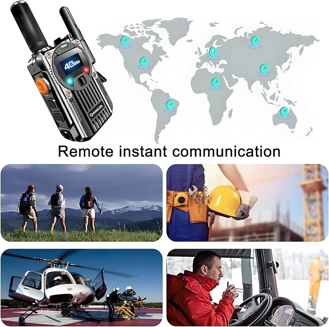 (Lifetime Free) Walkie Talkie Unlimited Range 4G LTE PoC Long-Range Walkie Talkie,Featuring a portative AM/FM Function,FCC Certified,Suitable for Transportation fleets,Construction Sites, etc.