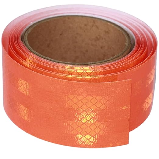 Non Fading Reflective Tape Orange Outdoor Waterproof 2 inch Wide, High Visibility Safety Warning Reflector Sticker Strips (11 feet)