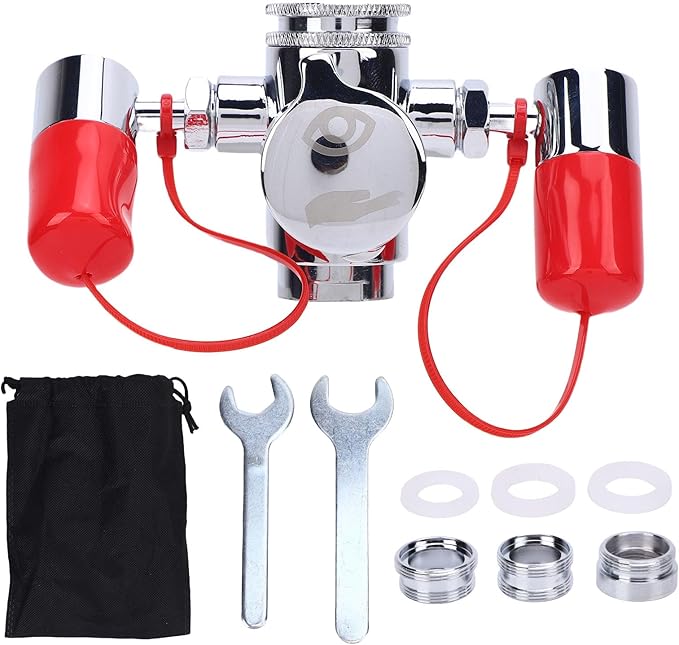 Faucet Mounted Eyewash Station, Brass Eye Washer with Cover & 3 Adapters for Lab Factory Home Emergency, Anti Corrosive